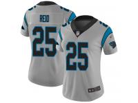 #25 Limited Eric Reid Silver Football Women's Jersey Carolina Panthers Inverted Legend