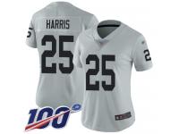 #25 Limited Erik Harris Silver Football Men's Jersey Oakland Raiders Inverted Legend 100th Season