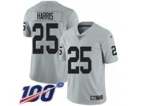 #25 Limited Erik Harris Silver Football Women's Jersey Oakland Raiders Inverted Legend 100th Season