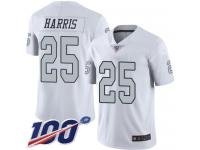 #25 Limited Erik Harris White Football Men's Jersey Oakland Raiders Rush Vapor Untouchable 100th Season