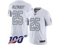 #25 Limited Fred Biletnikoff White Football Men's Jersey Oakland Raiders Rush Vapor Untouchable 100th Season