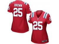 #25 Tarell Brown New England Patriots Alternate Jersey _ Nike Women's Red NFL Game