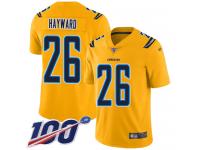 #26 Limited Casey Hayward Gold Football Youth Jersey Los Angeles Chargers Inverted Legend 100th Season