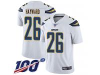 #26 Limited Casey Hayward White Football Road Youth Jersey Los Angeles Chargers Vapor Untouchable 100th Season