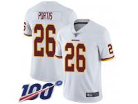 #26 Limited Clinton Portis White Football Road Men's Jersey Washington Redskins Vapor Untouchable 100th Season