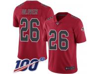 #26 Limited Isaiah Oliver Red Football Men's Jersey Atlanta Falcons Rush Vapor Untouchable 100th Season