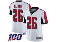 #26 Limited Isaiah Oliver White Football Road Men's Jersey Atlanta Falcons Vapor Untouchable 100th Season