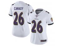 #26 Limited Maurice Canady White Football Road Women's Jersey Baltimore Ravens Vapor Untouchable