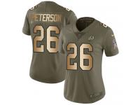 #26 Nike Limited Adrian Peterson Women's Olive Gold NFL Jersey - Washington Redskins 2017 Salute To Service