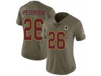 #26 Nike Limited Adrian Peterson Women's Olive NFL Jersey - Washington Redskins 2017 Salute To Service