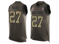 #27 Damontae Kazee Green Football Men's Jersey Atlanta Falcons Salute to Service Tank Top