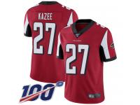 #27 Limited Damontae Kazee Red Football Home Men's Jersey Atlanta Falcons Vapor Untouchable 100th Season