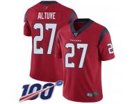 #27 Limited Jose Altuve Red Football Alternate Men's Jersey Houston Texans Vapor Untouchable 100th Season