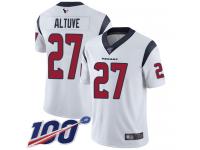 #27 Limited Jose Altuve White Football Road Men's Jersey Houston Texans Vapor Untouchable 100th Season