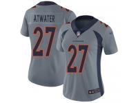 #27 Limited Steve Atwater Silver Football Women's Jersey Denver Broncos Inverted Legend