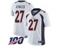 #27 Limited Steve Atwater White Football Road Men's Jersey Denver Broncos Vapor Untouchable 100th Season