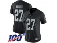 #27 Limited Trayvon Mullen Black Football Home Women's Jersey Oakland Raiders Vapor Untouchable 100th Season