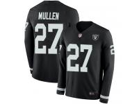 #27 Limited Trayvon Mullen Black Football Men's Jersey Oakland Raiders Therma Long Sleeve