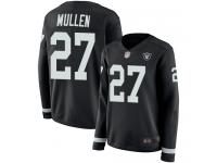 #27 Limited Trayvon Mullen Black Football Women's Jersey Oakland Raiders Therma Long Sleeve