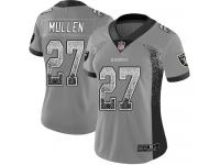 #27 Limited Trayvon Mullen Gray Football Women's Jersey Oakland Raiders Rush Drift Fashion