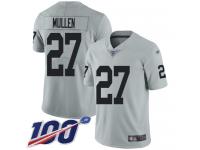 #27 Limited Trayvon Mullen Silver Football Men's Jersey Oakland Raiders Inverted Legend 100th Season