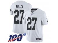 #27 Limited Trayvon Mullen White Football Road Youth Jersey Oakland Raiders Vapor Untouchable 100th Season