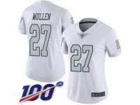 #27 Limited Trayvon Mullen White Football Women's Jersey Oakland Raiders Rush Vapor Untouchable 100th Season
