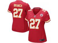 #27 Tyvon Branch Kansas City Chiefs Home Jersey _ Nike Women's Red NFL Game