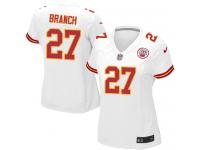 #27 Tyvon Branch Kansas City Chiefs Road Jersey _ Nike Women's White NFL Game