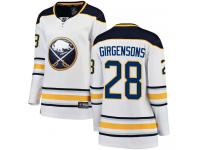 #28 Fanatics Branded Breakaway Zemgus Girgensons Women's White NHL Jersey - Away Buffalo Sabres