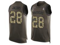 #28 Josh Jacobs Green Football Men's Jersey Oakland Raiders Salute to Service Tank Top