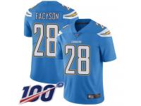 #28 Limited Brandon Facyson Electric Blue Football Alternate Youth Jersey Los Angeles Chargers Vapor Untouchable 100th Season