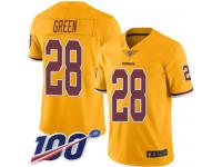 #28 Limited Darrell Green Gold Football Men's Jersey Washington Redskins Rush Vapor Untouchable 100th Season
