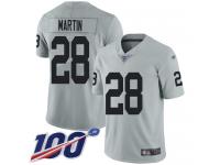 #28 Limited Doug Martin Silver Football Men's Jersey Oakland Raiders Inverted Legend 100th Season