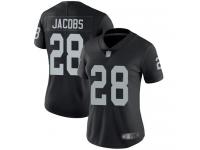 #28 Limited Josh Jacobs Black Football Home Women's Jersey Oakland Raiders Vapor Untouchable