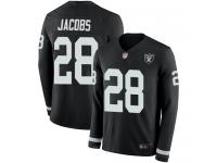 #28 Limited Josh Jacobs Black Football Men's Jersey Oakland Raiders Therma Long Sleeve