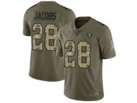 #28 Limited Josh Jacobs Olive Camo Football Youth Jersey Oakland Raiders 2017 Salute to Service