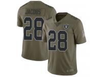 #28 Limited Josh Jacobs Olive Football Men's Jersey Oakland Raiders 2017 Salute to Service