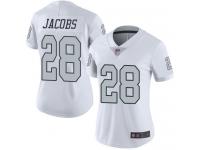 #28 Limited Josh Jacobs White Football Women's Jersey Oakland Raiders Rush Vapor Untouchable