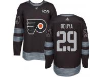 #29 Authentic Johnny Oduya Black Adidas NHL Men's Jersey Philadelphia Flyers 1917-2017 100th Anniversary