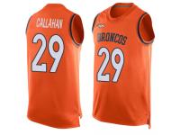 #29 Bryce Callahan Orange Football Men's Jersey Denver Broncos Player Name & Number Tank Top