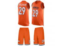 #29 Bryce Callahan Orange Football Men's Jersey Denver Broncos Tank Top Suit