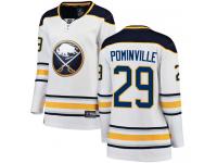 #29 Fanatics Branded Breakaway Jason Pominville Women's White NHL Jersey - Away Buffalo Sabres