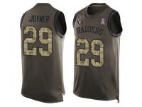 #29 Lamarcus Joyner Green Football Men's Jersey Oakland Raiders Salute to Service Tank Top