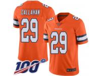 #29 Limited Bryce Callahan Orange Football Youth Jersey Denver Broncos Rush Vapor Untouchable 100th Season