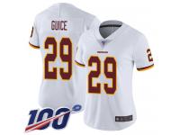 #29 Limited Derrius Guice White Football Road Women's Jersey Washington Redskins Vapor Untouchable 100th Season