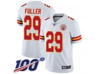 #29 Limited Kendall Fuller White Football Road Men's Jersey Kansas City Chiefs Vapor Untouchable 100th Season