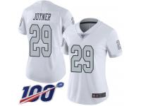 #29 Limited Lamarcus Joyner White Football Women's Jersey Oakland Raiders Rush Vapor Untouchable 100th Season
