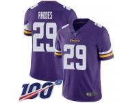 #29 Limited Xavier Rhodes Purple Football Home Men's Jersey Minnesota Vikings Vapor Untouchable 100th Season