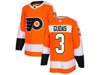 #3 Authentic Radko Gudas Orange Adidas NHL Home Youth Jersey Philadelphia Flyers